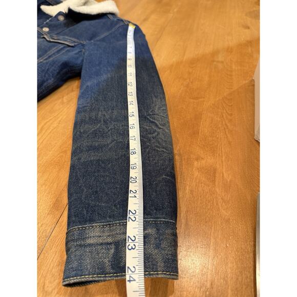 Levis Jacket Small Blue Sherpa Lined Denim Jean Trucker Button Up - Picture 4 of 11